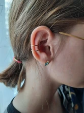 Pendientes bohemios de estrella y oro sin Piercing para mujer y hombre, aretes de Clip para la oreja de cartílago falso Simple, joyería con Clip