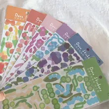 Pegatinas de flores de dibujos animados para mascotas, pegatinas bonitas de Corea Ins, láser brillante, papelería para teléfono móvil, adhesivo decorativo artesanal, 1 Uds.