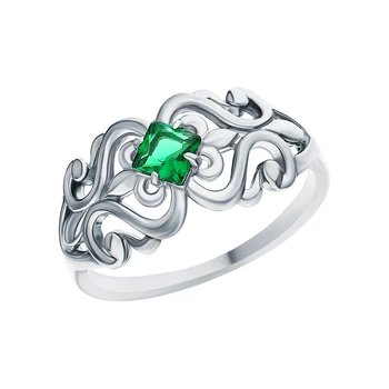 Silver ring with emeralds synthetic sunlight sample 925
Silver ring with emeralds synthetic sunlight sample 925