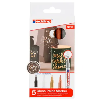 Set of glossy lacquer markers for calligraphy, 1-2,5mm, 5 pieces, metal colors 5 colors
Set of glossy lacquer markers for calligraphy, 1-2,5mm, 5 pieces, metal colors 5 colors