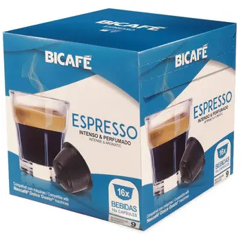 Bicafé ESPRESSO, 16 compatible capsules Dolce Gusto®
Bicafé ESPRESSO, 16 compatible capsules Dolce Gusto®