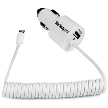 Car Charger car cigarette lighter double socket with Apple 8 pin Lightning adapter and USB port 2.0 high-power (21 watt/4.2 Amp)ST