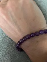 Pulsera con abalorios de amatista púrpura para hombre y mujer, cuentas de piedra Natural de 6mm/8mm/10mm, regalos de joyería
