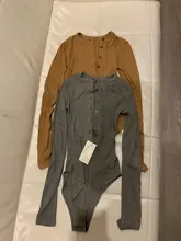 SheMujerSky-monos ajustados sexys para mujer, monos negros con botones de manga larga, combinación corta para mujer 2020