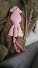 Gato de calamar para perro, juguete de pulpo, mascota de peluche BB, cuerda de perrito, mordedores de juguete con sonido rosa