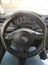 D forma O forma protector para volante de coche antideslizante de cuero de la PU para el POLO GOLF 7 Scirocco Suzuki Swift Nissan Rogue de alta calidad