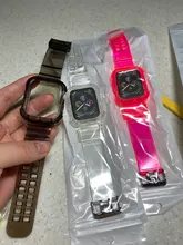 + Correa de reloj Apple apple Watch banda 44mm 40mm 42mm 38mm accesorios correa de silicona blanda transparente Apple watch Serie 6 iPhone 5 4 3