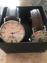 Uds pareja de moda relojes amante de alto brillo de vidrio correa de cuero reloj contiene caja de reloj de cuarzo mujeres marca reloj tous señora de la manera de la trenza de la correa reloj femenino