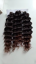 Sintético de la onda profunda del pelo trenzado extensiones de 10 corto 3 unids/pack cabello ombré ondulado extensiones de pelo ondulado
