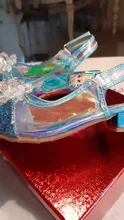 Zapatos de fiesta para niñas, sandalias de princesa de cuero, cristales brillantes, diamantes de imitación, nudo, Elsa, regalo de Navidad