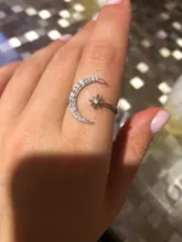 Vienkim 2020 coreano nuevo de moda de cristal ajustable anillo Luna estrella anillos brillantes para la joyería de las mujeres mujer anillo de dedo chica