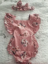 2020 ropa de bebé de verano bebé recién nacido bebé chica mono sin mangas Floral con volantes de monos con diadema