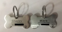 Llavero con chapa personalizada para identificación de mascotas y gatos, llavero con grabado de nombre de identificación de mascotas para Collar de cachorro y gato, accesorios para mascotas