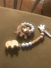Sonajeros personalizados para bebé, juego de sonajeros de animales, alce, elefante, mordedor, clip de madera para chupete, soporte, cadena, libre de BPA, juguetes de lactancia