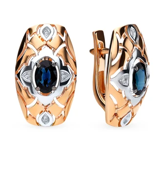 Gold earrings with sapphires sunlight sample 585
Gold earrings with sapphires sunlight sample 585