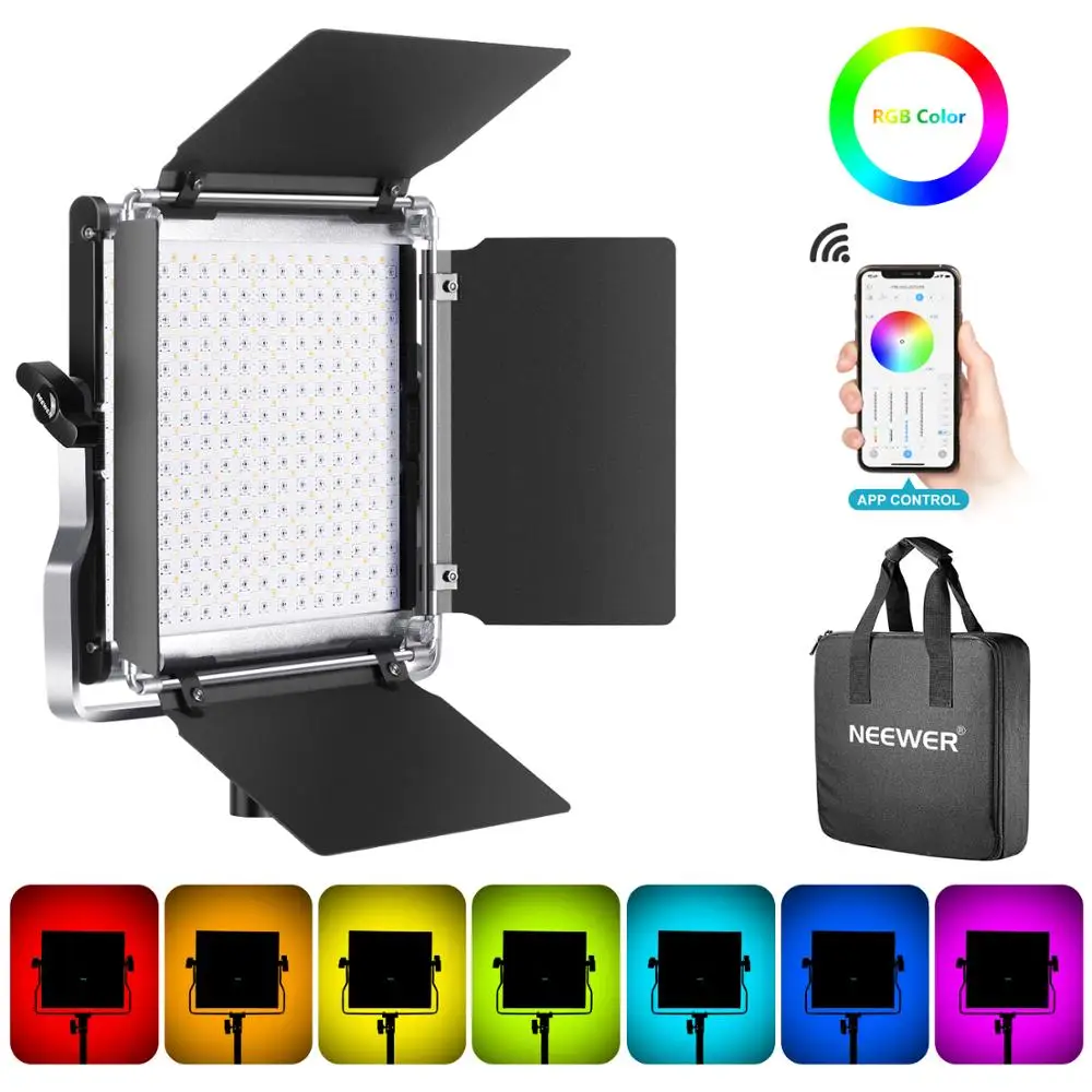 Neewer RGB Led Video Light with APP Phone Control,28w Adjustable 7 Colors+ Bi-Colors,Barndoor + LCD Screen,Lighting for YouTube
Neewer RGB Led Video Light with APP Phone Control,28w Adjustable 7 Colors+ Bi-Colors,Barndoor + LCD Screen,Lighting for YouTube