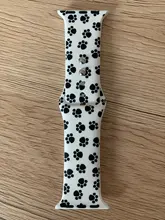 Correa de goma de silicona para Apple Watch, correa de silicona con diseño de pata de perro y leopardo, a la moda, 654321