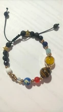Pulsera ajustable con sistema Solar de piedra Natural, pulsera con cuentas de galaxia del universo, ocho planetas, regalo para novia