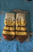 Calcetines antideslizantes para perros grandes, de algodón abrigado y suave, de punto, antideslizante, para interior