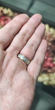 Spark-anillo de compromiso de titanio para mujer y hombre, sortija de boda con grabado de onda dorada, regalo de joyería