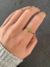 Anillos de ópalo Vintage para mujer, anillos de acero inoxidable con piedra lunar, accesorios de dos colores, joyería, regalo para mejor amiga, bisutería para mamá