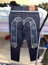 Pantalones vaqueros de estilo Hip Hop para hombre, Jeans de alta calidad, informales, con bordado, estampados auténticos, transpirables, nuevos estantes