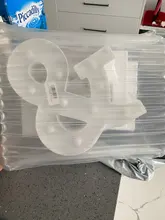 Letrero con símbolo de letras para decoración del hogar, luces LED de plástico con forma de corazón para escritorio, adorno de letras para boda, regalo de San Valentín