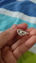 Anillo abierto con cara llorona para mujer, sortija ajustable de Color plateado antiguo, diseño geométrico, con caras y lágrimas