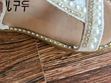 Zapatos Infantiles para niñas nuevas sandalias de verano los niños perla abalorios sandalias de playa con calce Enfants plana Escuela de zapatos para bebé de la UE 21-30