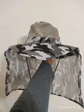 Gorro de pesca al exterior de ala ancha hombre transpirable de malla de pesca Cap playa sombreros de camuflaje sol UV sombra de protección sombrero