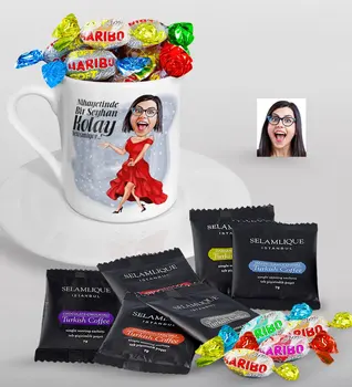Personalized Women 'S Easy Grow Caricature Of Turkish Coffee Cup Selamlique Mixed Turkish Coffee house And Haribo Candy Gift set-
Personalized Women 'S Easy Grow Caricature Of Turkish Coffee Cup Selamlique Mixed Turkish Coffee house And Haribo Candy Gift set-