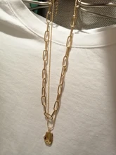 17KM-gargantilla Punk de cadena de oro grueso multicapa para mujer, collar con colgante redondo Irregular a la moda, joyería de tendencia 2021