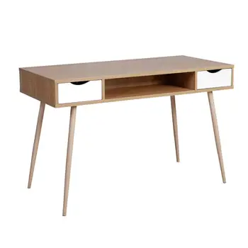 Wood Desk with 2 Drawers and 1 Open Compartment Steel Frame Computer Desk Workstation Home Office Laptop Desktop Table Beech
Wood Desk with 2 Drawers and 1 Open Compartment Steel Frame Computer Desk Workstation Home Office Laptop Desktop Table Beech