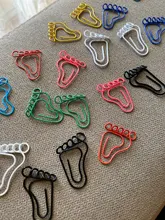 Paquete de Clips de papel en forma de pie, marcador creativo y interesante, Nota de Clip, Clips de papel en forma de Clip para oficina, escuela y hogar, 12 Uds./1 paquete