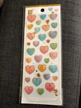 1 hoja hermosa corazones coloridos epoxi de cristal adhesivos decorativos bricolaje Craft Diary Stick Label