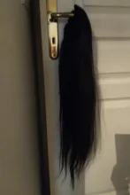 Extensiones de cabello humano con Coleta, coleta con Clip, coleta recta, Remy, brasileño, para Afroamericana