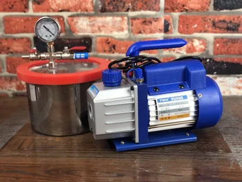 1.8 Gal (8L) Chamber 1.5L/s Rotary Single Stage Mini Vacuum Pump. Stainless Steel Vacuum Chamber silicone degassing epoxy
1.8 Gal (8L) Chamber 1.5L/s Rotary Single Stage Mini Vacuum Pump. Stainless Steel Vacuum Chamber silicone degassing epoxy