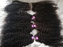 Mongol Afro rizado Pelo Rizado de la onda de agua 3 mechones con cierre cabello humano brasileño armadura paquete negro las mujeres XISHIXIU