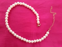 17KM-gargantilla de perla blanca de imitación para mujer, collar de boda con perlas redondas grandes, joyería de moda