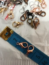 10x5mm/12x 6mm/14x 7mm/16x8mm 9 colores plateados hallazgos de joyería de moda, ganchos de cierre de langosta de aleación para collar y cadena de pulsera DIY