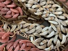 Bag-Accessory Replacement-Chain Shoulder-Handle-Chain Luxury Strap Acrylic Beige Resin