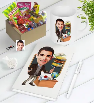 Personalized Mr Teacher Caricature Of Nostalgic Lezzetler Notebook Pen Mug Seti-2
Personalized Mr Teacher Caricature Of Nostalgic Lezzetler Notebook Pen Mug Seti-2