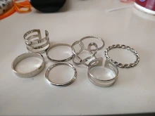 Conjunto de anillos minimalistas de plata y oro para mujer, sortija de nudillo con cristal geométrico Punk, joyería para dedos 2019