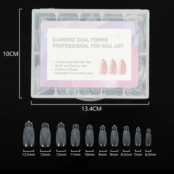 TP 120 Pcs/box Diamond Shape Poly Gel Dual System Easy Form Acrylic Nail Tips Extension Builder Full Cover Polygel Stencil Mold
TP 120 Pcs/box Diamond Shape Poly Gel Dual System Easy Form Acrylic Nail Tips Extension Builder Full Cover Polygel Stencil Mold