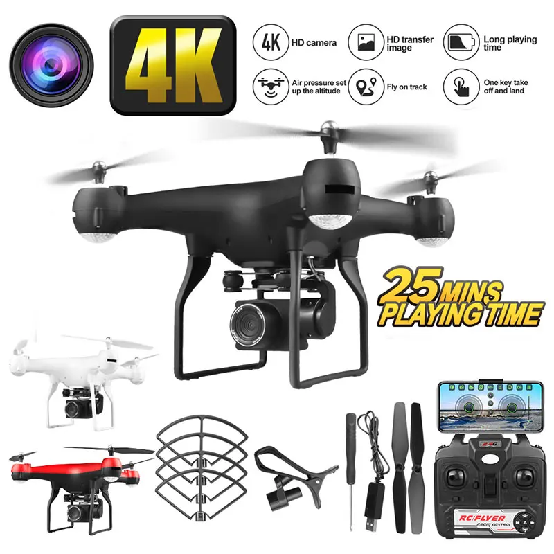 4CH 6 Axis Quadcopter With Camera RC Drone 4K Professional Helicopter With Stabilizer Gimbal Follow Me Optical Flow Positioning
4CH 6 Axis Quadcopter With Camera RC Drone 4K Professional Helicopter With Stabilizer Gimbal Follow Me Optical Flow Positioning