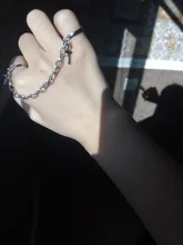 Anillos Punk Cool Hip Pop multicapa ajustables, Cruz y cadena, cuatro anillos abiertos de aleación para mujer y hombre, regalo de joyas de fiesta