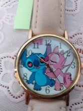 Nuevas de cuero puntada relojes de las mujeres reloj de cuarzo reloj de pulsera de dibujos animados chico regalo