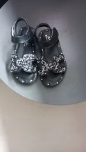 Sandalias de princesa para niñas, zapatos de princesa pequeña, novedad de verano, sandalias de Punta abierta a la moda de cristal coreano para niñas de mediana edad, con gancho y lazo