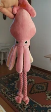 Gato de calamar para perro, juguete de pulpo, mascota de peluche BB, cuerda de perrito, mordedores de juguete con sonido rosa