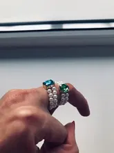 Anillos trenzados de imitación de perlas para mujer, 1 unidad, a la moda, coloridos, con diamantes de imitación, corazón, cristal, fiesta, regalos de joyería